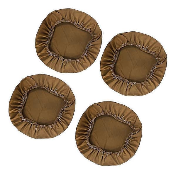 4x Rund Stol Sittdyna Överdrag Barstol Pad Skydd Kaffe