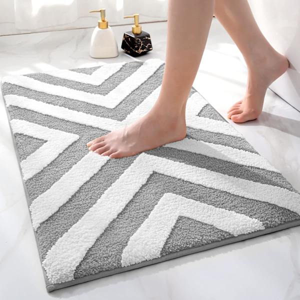 Halksäker Badmatta, Mjuk Mikrofiber Duschmatta, Vattenabsorberande