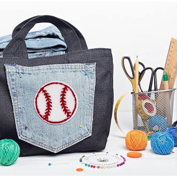 Chenille Stryge-på Baseball Patch 10 stk. Baseball Softball Broderede Sy-på Patches Dekorative Reparations Patches Chenille Applikation til DIY Jeans Tøj B