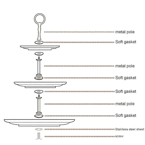 3-lags keramisk kageopsats te cupcake fest bryllup display bordholder