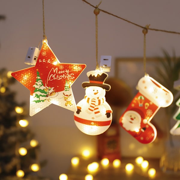 *Julelykt juletre snøfnugg anheng femspiss S*