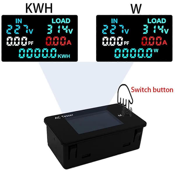 KWS-AC305 Wattmeter Effektmätare Dubbel Voltmeter AC 0-500V Spänning 0-50KW Effektanalysatorer