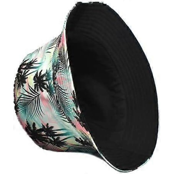 Bucket Hat Bomull Dubbelsidig Vändbar Solhatt för Kvinnor M
