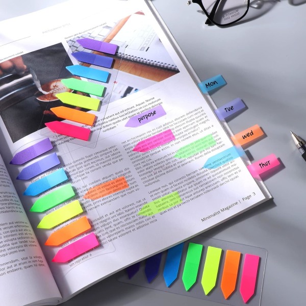 1120 Stykker Sticky Notes Indeks Limte Bokmerker, Indeksfaner fo