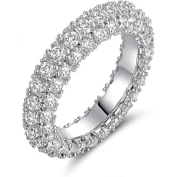 Dame 3 Raders Evighetsring Vielsesring Hvitt Gull eller Rose Gullbelagt Cubic Zirconia Evighetsring Smykker