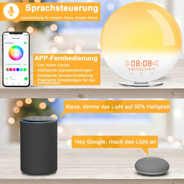 #Natlampe stemningslys vækkeur - søvnstøtte, Bluetooth, radio,#