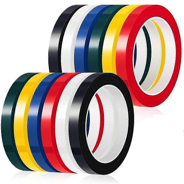 Fargede autoklavtape 66 m/l X 1 cm/b Instrumentidentifikasjonstape autoklaverbar 132 grader Celsius 12 ruller