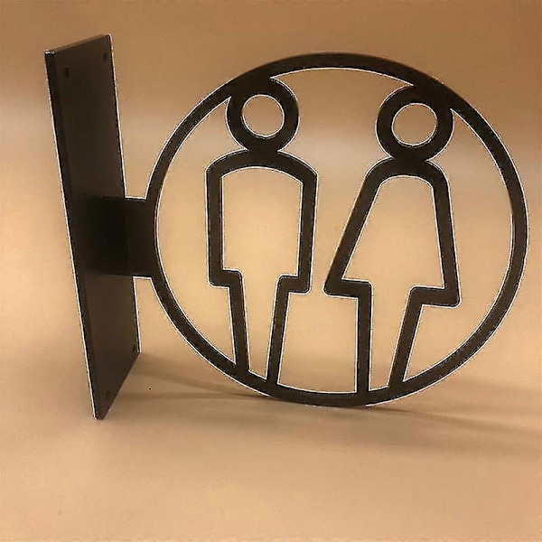 3D Sivukiinnitteiset WC-kyltit Oven tarra Miesten ja naisten WC-kyltti Oven levy Vinkkejä Opas Luova opaste Akryylilevy - Kilvet ja opasteet