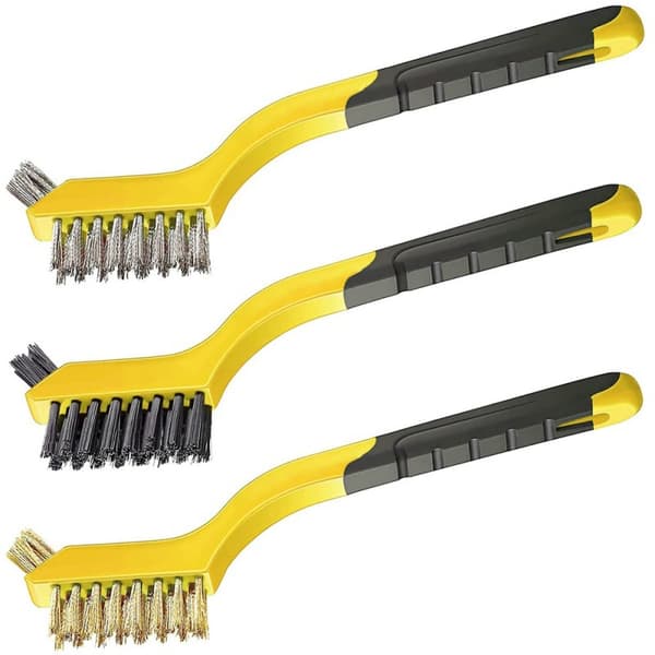 *Sæt med 3 stk. stålbørster i nylon/messing/rustfrit stål, med*