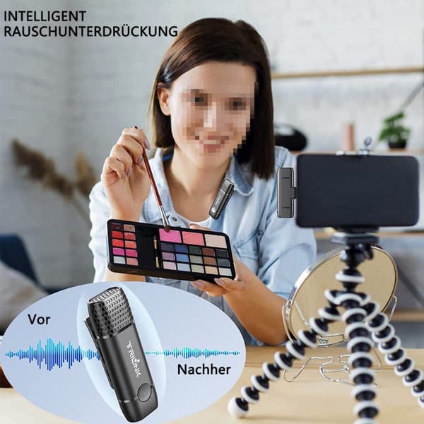 #Trådlös Lavaliermikrofon Plug and Play Inspelning etc#