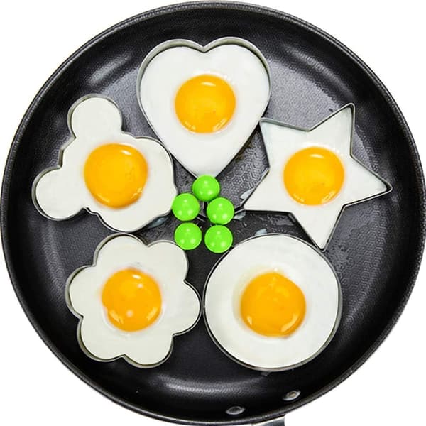 Non-stick stekepanneform i rustfritt stål for stekte egg, eggkokeringsringer