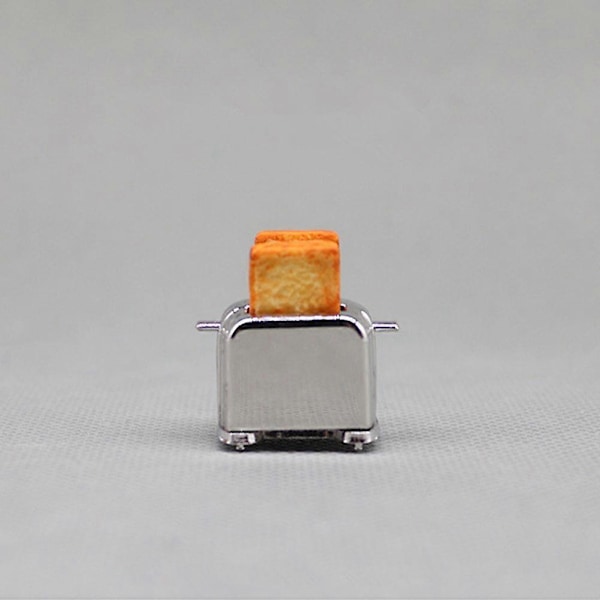 Mini Brødmaskin Modell Miniatyr Legering Brødrister Mini Hus Tilbehør Dekor