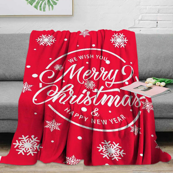 Mjuk och mysig filt i flanellfleece med julgransdesign - Håller dig varm - Andningsbar - Hållbar - KaesiS