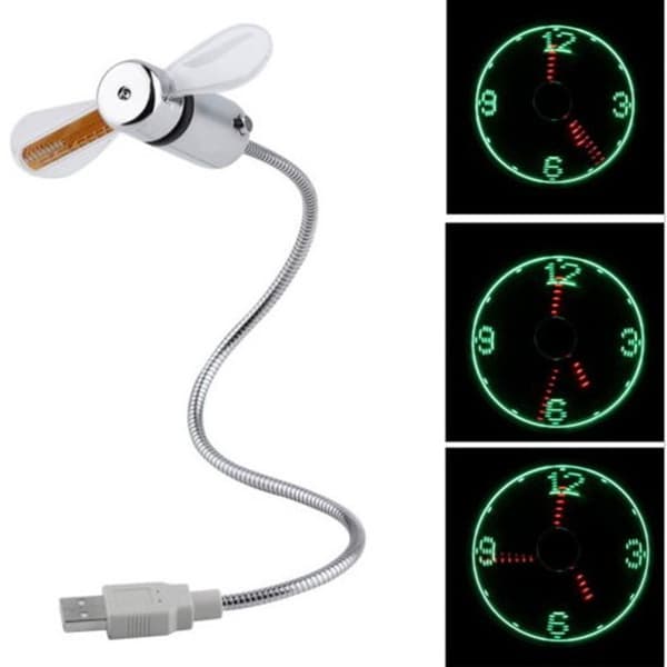 #Mini Fleksibel USB-Blæser 1 stk. Opladningsblæser med LED til PC Laptop Oplader#