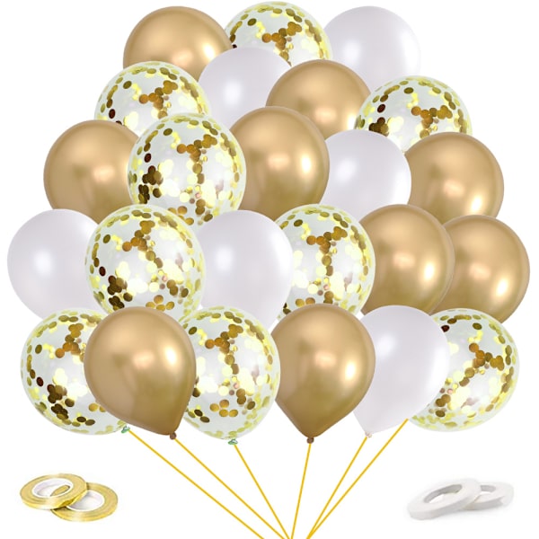 *60 stk. guld ballon, fødselsdag ballon, bryllupsballoner, guld kon*