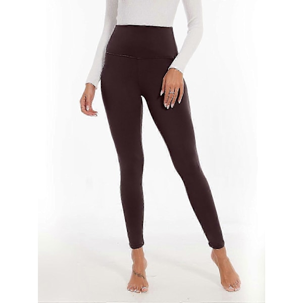 Højtaljede leggings til kvinder UK Termiske tykke fleeceforede leggings bløde og varme