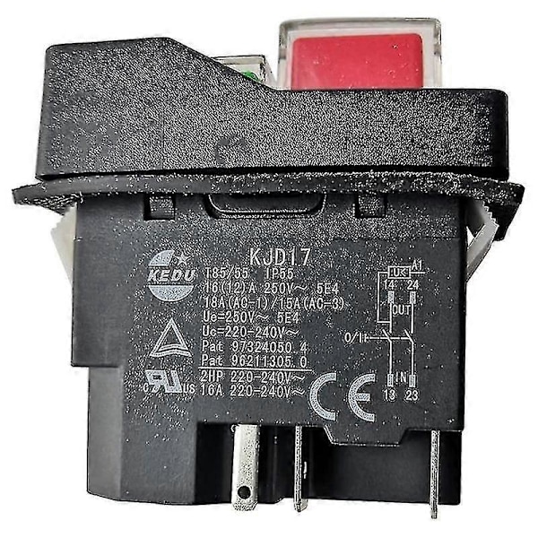 Elektromagnetiska Strömbrytare Tryckknappsbrytare kompatibla Trädgårdsredskap Kjd17 220v 5 Pin -terminaler-A