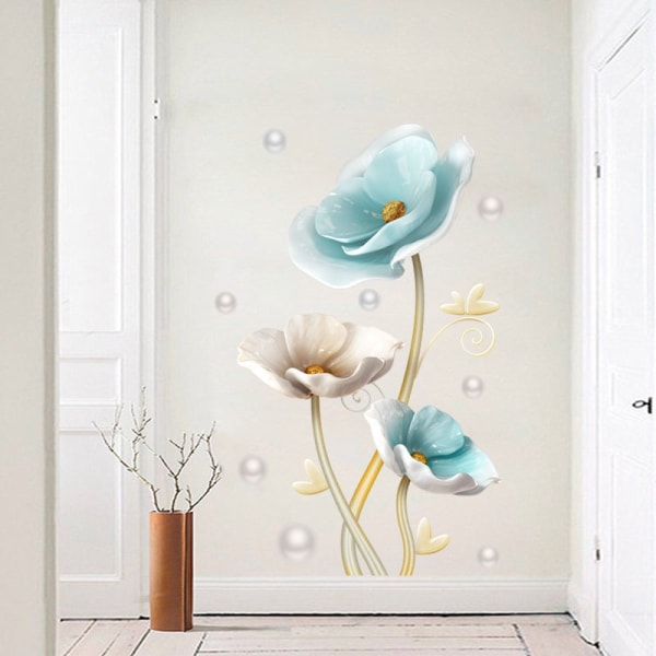 #Vægklistermærke Blå Lotus Vægklistermærke Tapet Værelset Vægklistermærke#