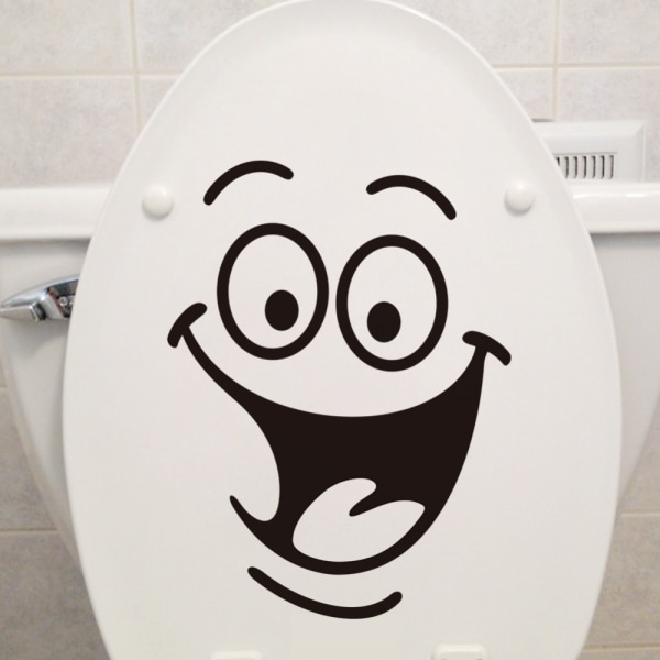 2-delad Smiley Toalettdekal Badrumsinredning Väggdekal