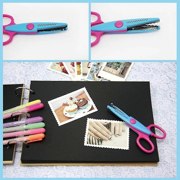 6 st Färgglada Dekorativa Papperskant Saxar, Perfekt För Lärare, Hantverk, Scrapbooking, Barn Design