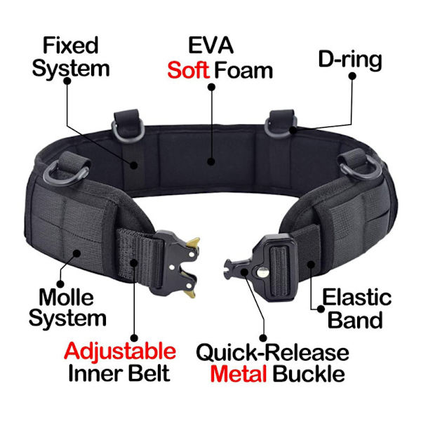 #Taktiskt stridsbandset Slim Airsoft Bälte Metallspänne Skytte Jakt#
