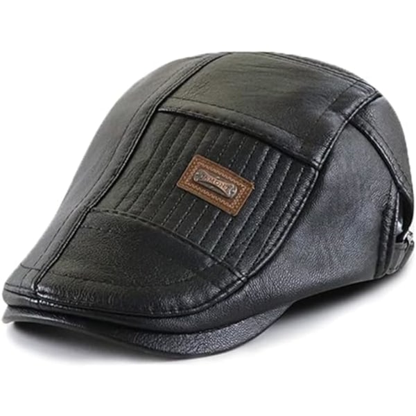 Justerbar irländsk hatt i konstläder, platt basker för män, vintage irländsk