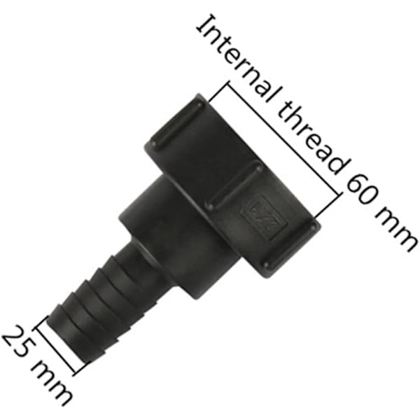 IBC Tank Slange Adapter 60mm Import Grov Gevind til 25mm Have Slange