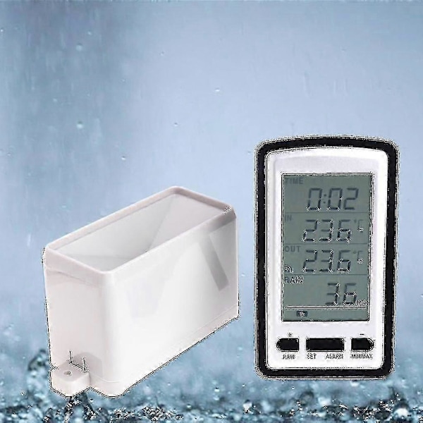 Trådlös regnmätare väderstation - Temperaturmätare för inomhus/utomhusbruk