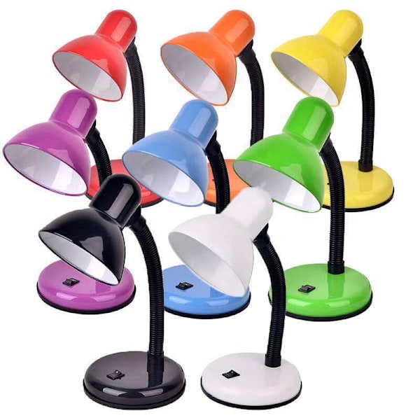 Basal natbordlampe, skrivebordslampe og læselampe i stål og bla