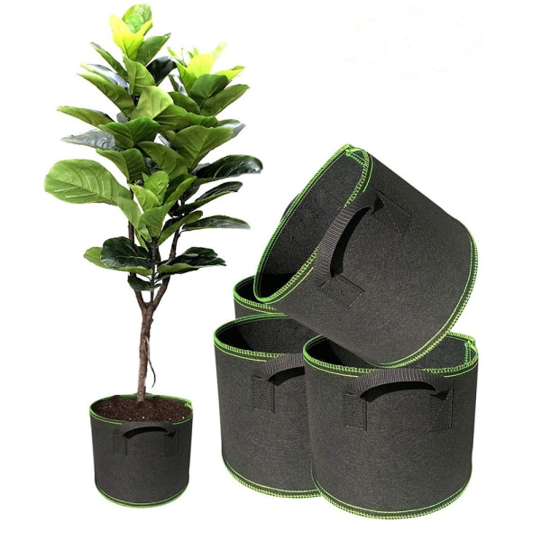 5 Planting Bags, Non-Woven 38L Potato Pot Tomato Planting Bag wi