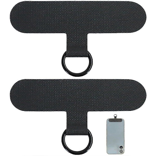 2 st Mobiltelefon Fästplatta Universal Mobiltelefon Snodd Pad med Metallring för Mobiltelefoner Fallskydd