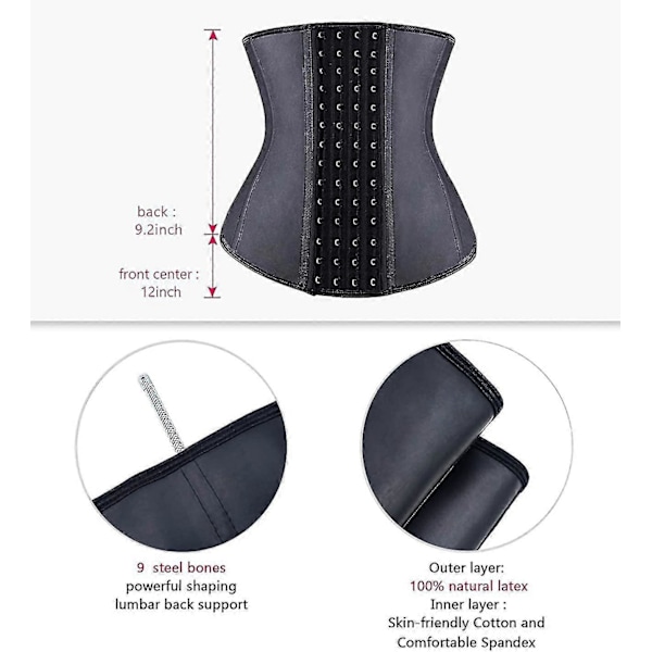 Taljetræner til kvinder Latex Underbust Taljekorsetter Cincher Timeglas Figurformer 4 Kroge