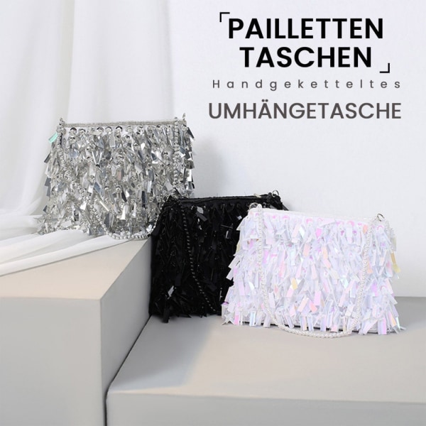 /#/(Sølv) Dame Glitter Sequin Håndtaske Aften Clutch/#/