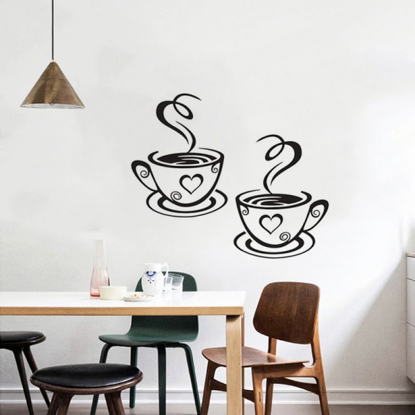 #Coffee Cup Design Stickers Väggdekaler Kök Restaurang Inredning#