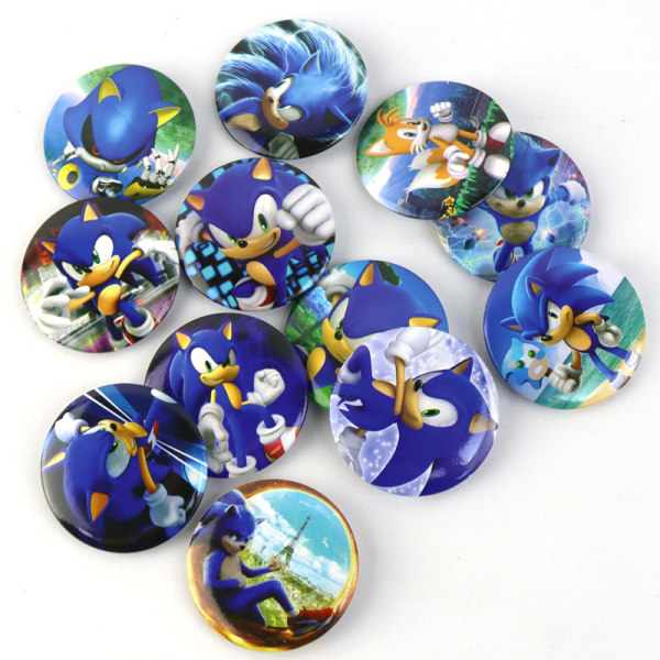 #Pack med 12 Sonic Sonic -märken runda märken#