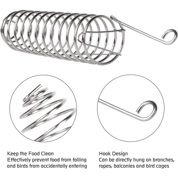Papukaijan lintujen ruokakori, 2 kpl spiraali lintujen syöttölaitetta, riippuva hedelmä