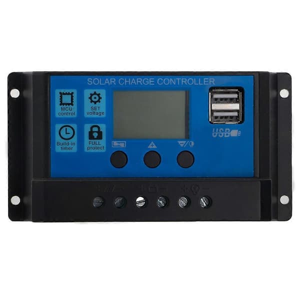 PWM 10/20/30A Dubbel USB Solpanel Batteri Regulator Laddningskontroller 12/24V LC