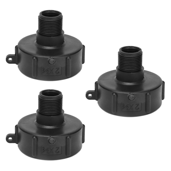 IBC Tank Connector 3 stk. G3/4 ABS Plastik Gevind Udskiftningsventil Fittings S60-2in NPS Afløbsadapter