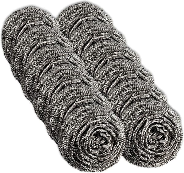 12-pack rostfria skurplattor från Scrub It – Stålullssvamp