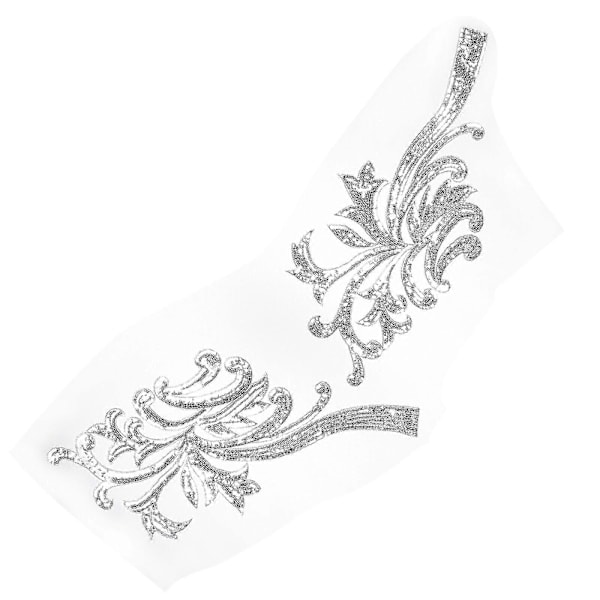 1 Par Broderi Patch Handgjorda Paljetter Blommor Subventioner Klädtillbehör