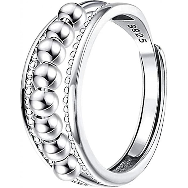 Angstring til kvinder, sølv fidget ring til angstring justerbare ringe til kvinder mænd piger, sølvbelagte stressaflastningsgaver