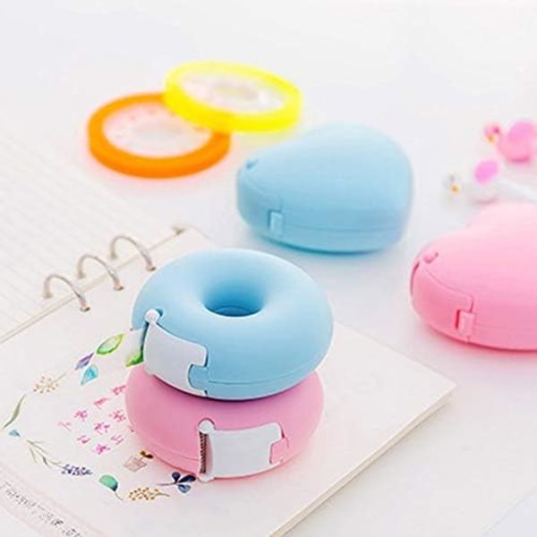 /#/Blå Donut-formet tape dispenser, 7,5*7,5*3cm Mini tape dispenser/#/