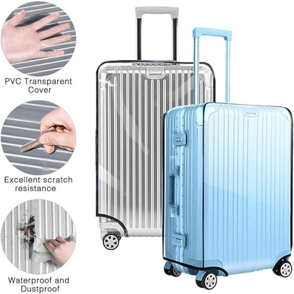Kirkas PVC-matkalaukun cover, 30 tuuman kirkas PVC-vedenpitävä matkalaukku C