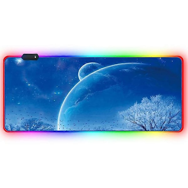 LED lysende musematte RGB musematte fargerik utvidet musematte spill anime bordmatte RGB 800*300*4mm hovedbilde