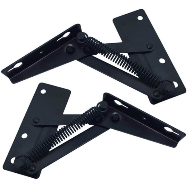 2pcs 80 degree foldable lifter bracket, black spring hinges are