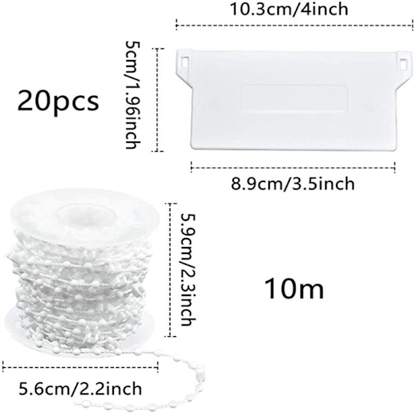 20 stk. Lodder til Vertikale Persienner Bundlameller 89mm (3.5) x 10m B