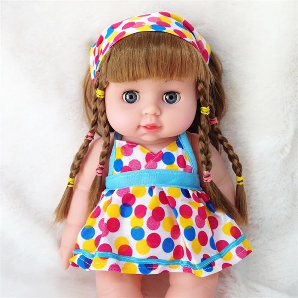 28cm voice can blink, talk, vinyl imitation doll, soft rubbe