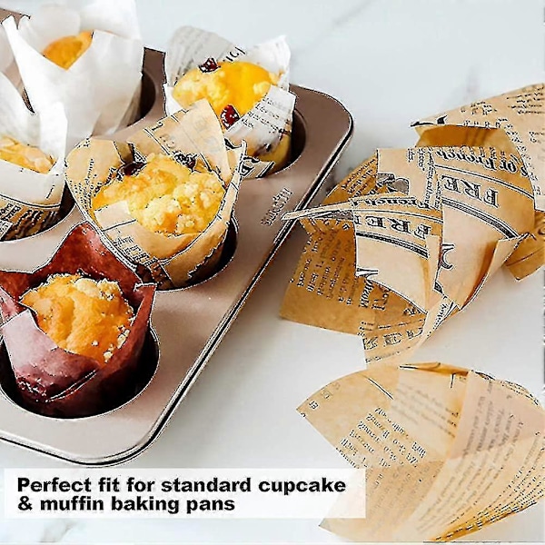 Muffinform, 200 Stykker Tulipan Muffinforme - 2 Tommer Standard Papir