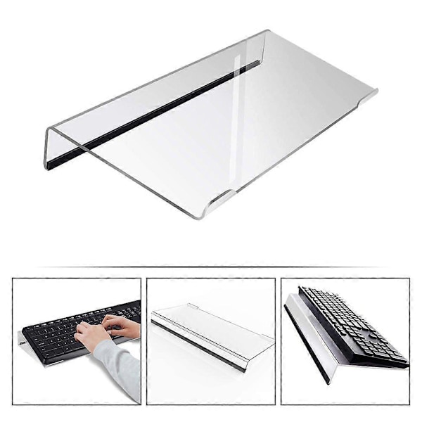 Vinklet Computer Tastaturholder Skridsikker Tastaturstativ Transparent Tastaturstøtteholder