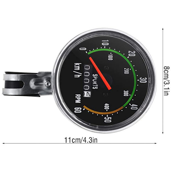 Pyörän nopeusmittari mekaaninen 0-60 km/h